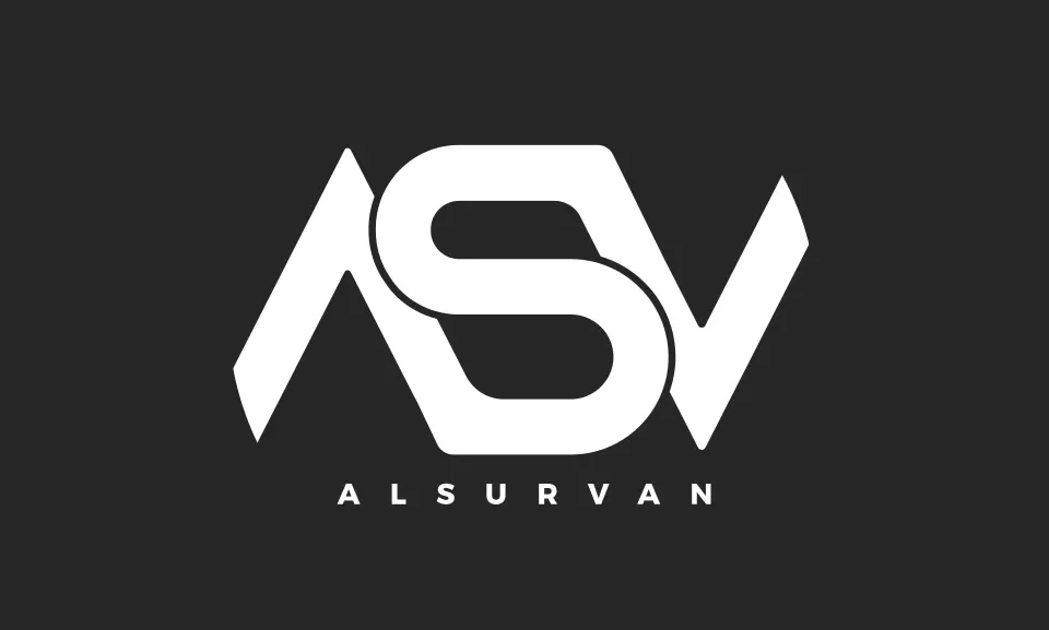 Monograma ASV y nombre de marca.