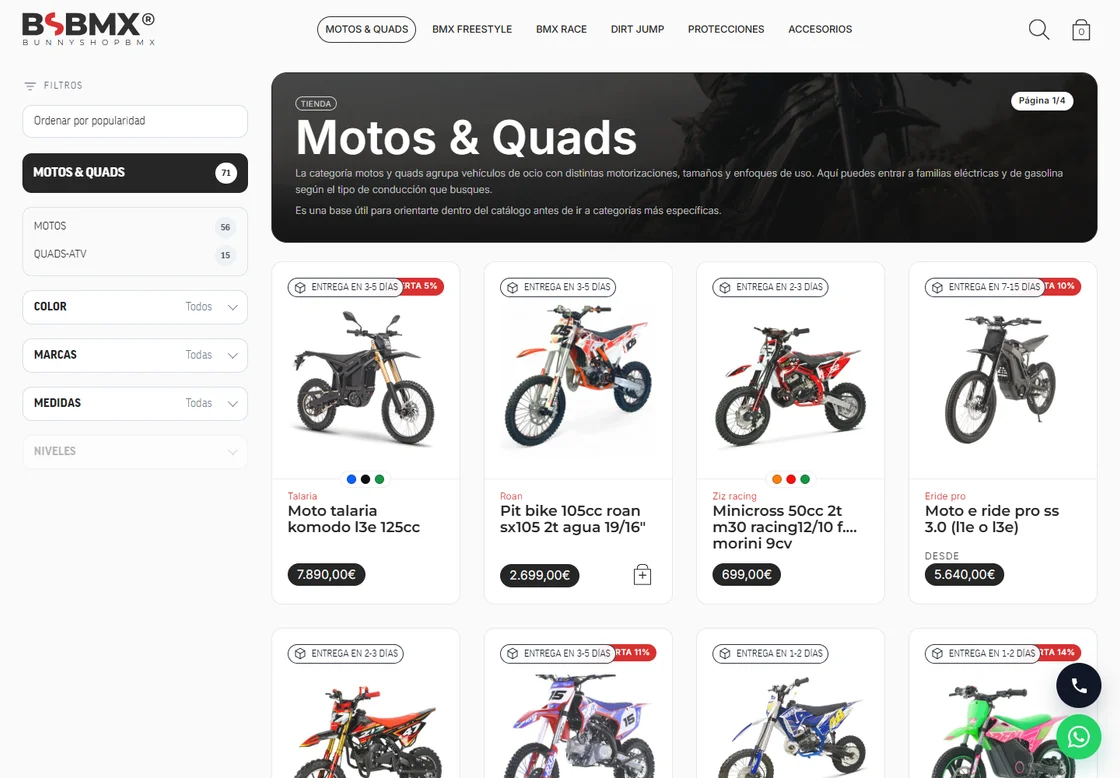 Archivo de Motos & Quads: categorías, filtros y catálogo de productos.