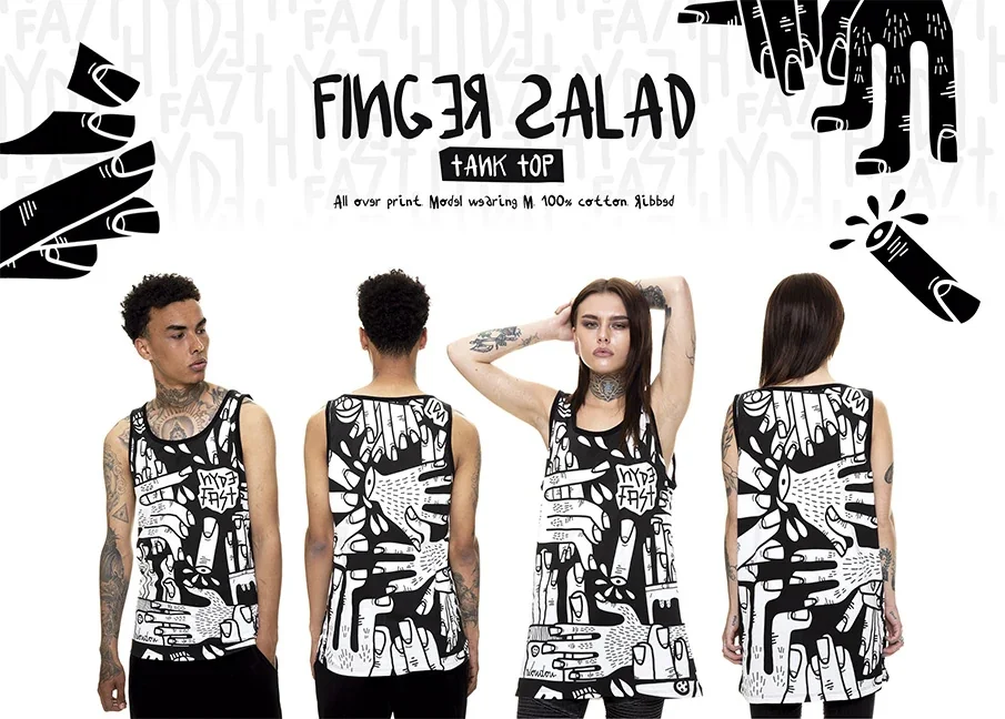 Composición de prendas para el lookbook.
