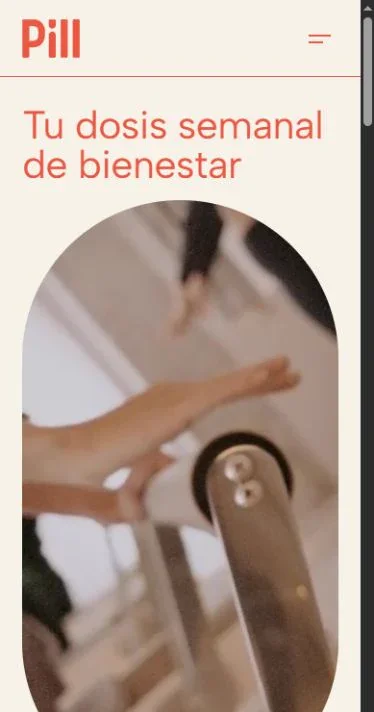 La web de Pill Center en móvil.